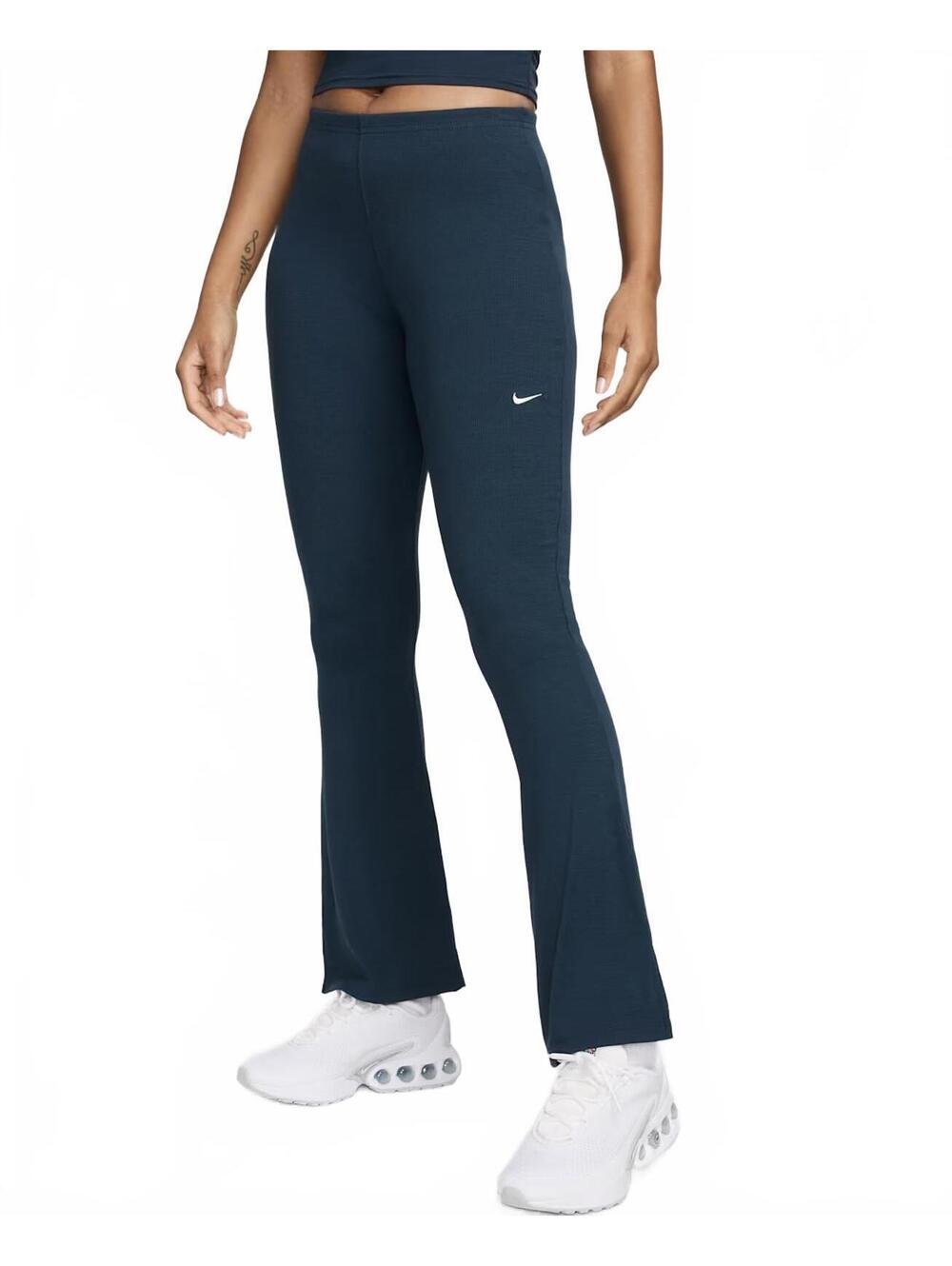 Nike Sportswear Chill Knit Tight Mini-Rib Flared Leggings NWT Armory Navy XL